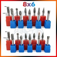 8x6mm Tungsten Carbide Burr 6mm Single Cut Double Cut Rotary Porting Tool Mata Porting Mata Korek
