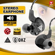 QKZ AK6 Earphone Hi Res Stereo Hifi Audio Music High Quality Earphones Mic Earfon Fon Telinga 有线耳机