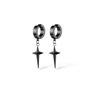 INFINITY - EARRINGS WITHOUT TIND FOR WOMEN MEN TITANIUM BLACK CLIP 316L Earrings for Men Earrings fo