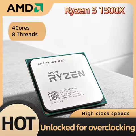 AMD R5 1500X 4C 8T 3.7GHz Max Boost AM4 14nm 16MB L3 Cache 65W DDR4 2667MHz Desktop Gaming Tray High