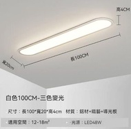 過道簡約長條吸頂燈（白色100*20cm）【LED三色變光】