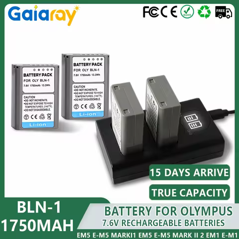 1-4pc BLN1 PS-BLN1 PSBLN1 Battery + Dual USB Charger for Olympus OM-D E-M1 Olympus Pen F OM-D E-M5 P