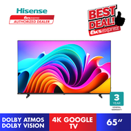 [FREE SHIPPING + Bracket] Hisense 4K UHD Google TV A6500N Series 2024 Model  (65”) 65A6500N