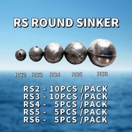 / 10PCS Round Sinker Fishing (RS) Small Round Ladung Stone Fishing Lead Stone Ball Stone Live Stone