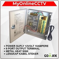 Adaptor 12V 10A 12 Volt 10 Ampere CCTV Power Suply Box Panel