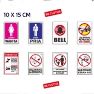 Acrylic Sign Label Ladies Gent Apar Bell 10 x 15 Cm - Acrylic Sign Label Disability
