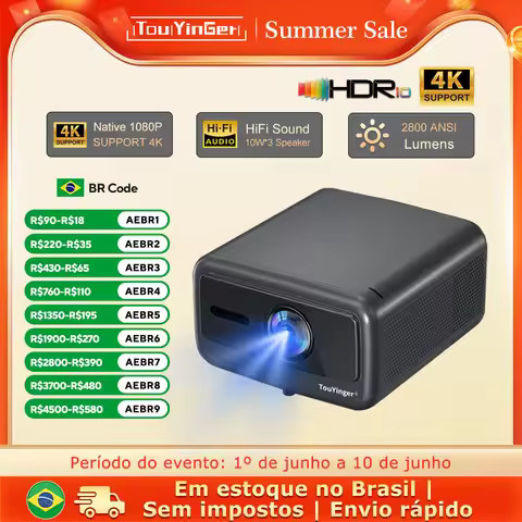 Touyinger Q12W pro 2800ANSI Full HD 4K Dual Screen Wifi Bluetooth Smart Home Theater Projector