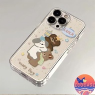 Bear Puppy Hug for Apple 16plus Phone Case Phone15 Cute 14 Fine Hole 13 Trendy 12 Soft