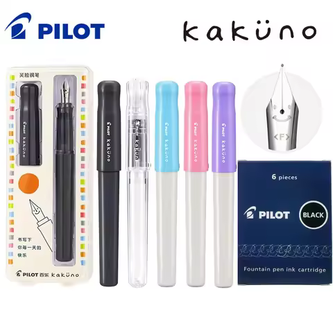 PILOT Kakuno Smile Fountain Pen,Transparent Demonstrator for Students,Calligraphy&Everyday Writing,F