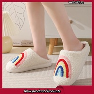 Rainbow Warm Fluffy Slippers Soft Cozy House Slippers Bedroom Slippers for Women