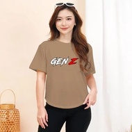 JC - viral short-sleeved oval t-shirt with Gen z letter motif t-shirt/ Wanita trendy teen t-shirt/ s