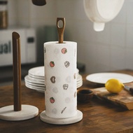 [Ready Baking] Nordic Kitchen Napkin Roll Paper Towel Holder Household Solid Wood Marble Dining Table Desktop Vertical Roll Paper Storage Seat