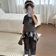 2pcs Young Girl Loose Casual Embroidered Letter Sweatshirt And Pants Set,Mother And Me,Sister And Me