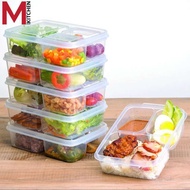 M KITCHEN 9801 Lunch Box 3-Compartment Food Can Be Used In The Microwave (C4)