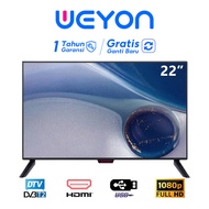 [ LAYAR 22 INCH | BEZEL 25 INCH ]  Weyon Digital TV Weyon TV Digital 22 Inch TV LED FHD Televisi Gar