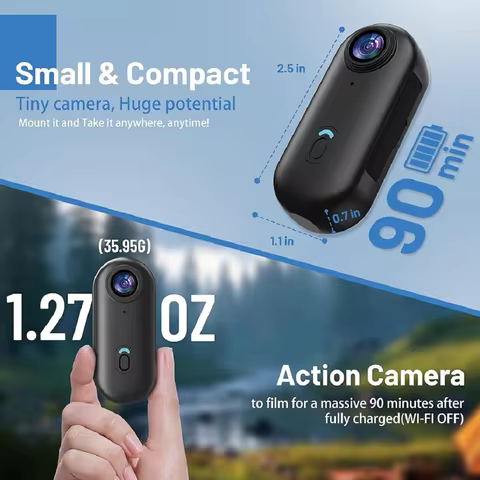 Magnetic POV 4K Ultra Mini Action Cam Wireless WiFi Wearable Camera YouTube Influencers Pocket Vlog 