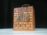 【老時光 OLD-TIME】早期二手台灣製稀有品台灣銀行竹製存錢筒