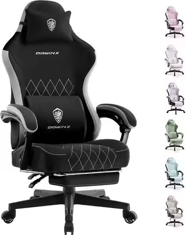 Dowinx Fabric Gaming Chair Ergonomic Computer Chair with Footrest