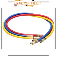 BACKSTREET Manifold Gauge Set, Alloy Vacuum Gauge AC Manifold Gauge Set, Quick Coupler 3-Color Hoses