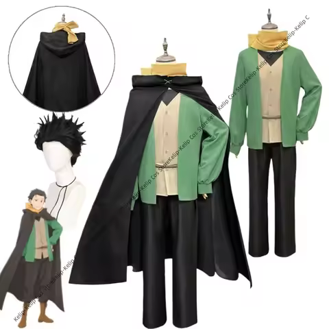 Natsuki Subaru Cosplay Costumes Re:Zero Sage Arc Subaru Pleiades Watchtower Outfit Fantasy Black Hoo
