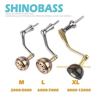 SHINOBASS Replacment Fishing Reel Handle All Metal Aluminum DIY Spinning Reel Replace Handle Hexagon