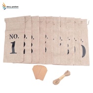 10Pcs Burlap Wine Bags with Tags for Blind Wine Tasting, Numbered Hessian Cloth Glass Bottle Gift Ba