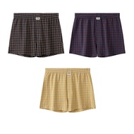 3pcs người đàn ông nhẹ đi chơi vải cotton kiểm tra thoải mái trung niên và cao tuổi thể thao thoáng