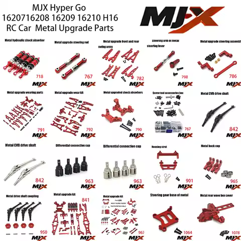Upper Lower Shock Tower Hyper Go MJX 16207 16208 16209 16210 H16 RC Car Metal Steering Cup Upper Low
