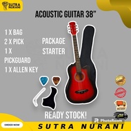 Acoustic Guitar 38 inch Olive Tree R38 Package (COMBO Set/ Gitar Akustik/ Standard Acoustic/ Starter Pack/ Gitar Kapok)