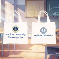 Mahidol University White Canvas Tote | Mahidol University Logo White Canvas Tote