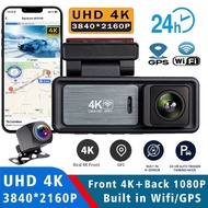 4K Super HD 3840*2160P Dash Cam GPS Logger, WiFi Connect APP Control Night Vision Car Video Recorder