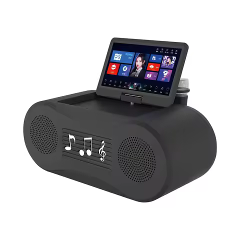 Professional WiFi Karaoke Machine Touch Screen KTV Jukebox System Portable Speaker with 2 Wireless M