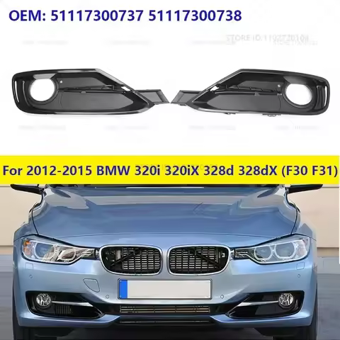 For 2012-2015 BMW 320i 320iX 328d 328dX (F30 F31) Front Bumper Fog Light Grille Trim Cover 511173007