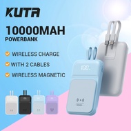 （ SG Ready ）KUTA 5000/10000Mah Magnetic Wireless Fast Charging Mini Powerbank  With 2 Cables Portable Power Bank Digital