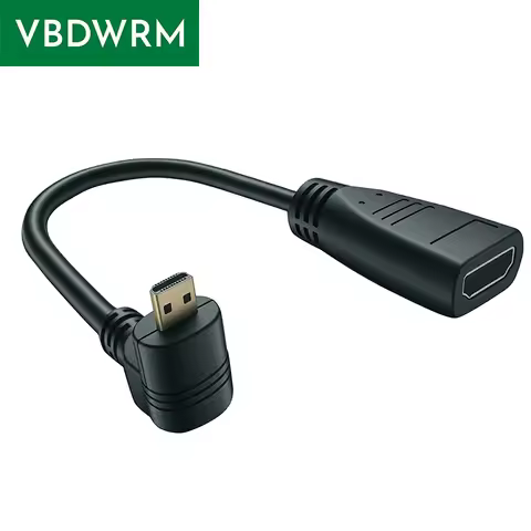 Angled Micro HDMI to HDMI Adapter Cable 4K Micro HDMI to HDMI Cable for laptop Tablets Raspberry Pi 
