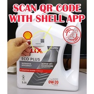 Original Shell Helix Eco 0W20 Engine Oil Fully Synthetic 3.5Liter Perodua Honda Toyota Axia Myvi Min
