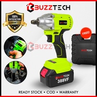 BuzzTech 388VF Cordless Brushless Impact Wrench High Torque Rechargeable Electric Wrench Drill Power Tool Rim Tyre Mesin
