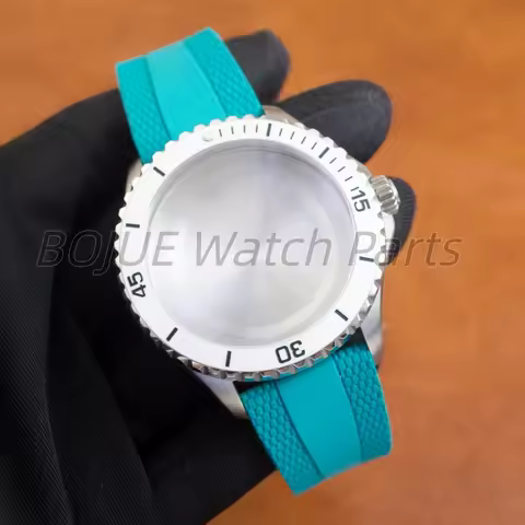 Men's 44mm Stainless Steel NH35 Case Rubber Bracelet Sapphire Glass For Seiko NH35/NH36 Movement 200