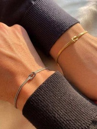 2 Piezas Conjunto De Pulseras De Pareja Simples A La Moda Para Uso Diario