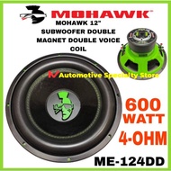 Mohawk Me-124DD Mohawk woofer 12 Inch (1pc) Double Magnet Double Coil 300W Mohawk Subwoofer 12inc Wo