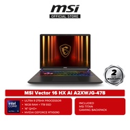 MSI Vector 16 HX AI A2XWJG-478 16'' QHD+ Gaming Laptop ( U9 275HX, 16GB, 1TB SSD, RTX5090 24GB, W11 