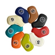 1 set of 9pcs colorful PU golf iron head covers. waterproof golf iron headcovers include 4-9, P, A, 