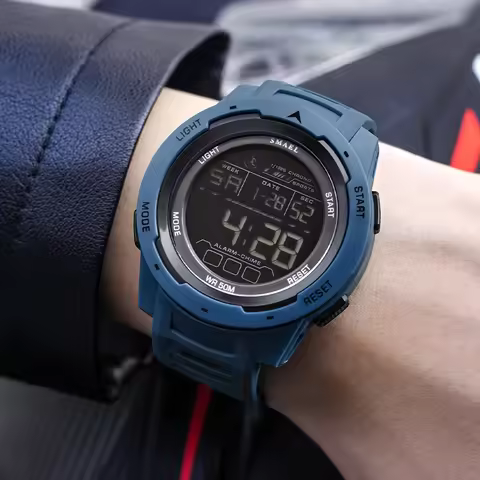 SMAEL Brand Men Electronics Watch Outdoor Sports Waterproof Big Dial Digital LED Alarm Digital-watch
