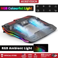 RGB Gaming Laptop Cooler Pad Two Powerful Fans Speed USB Adjustable Height Cooling LED Lighting for 