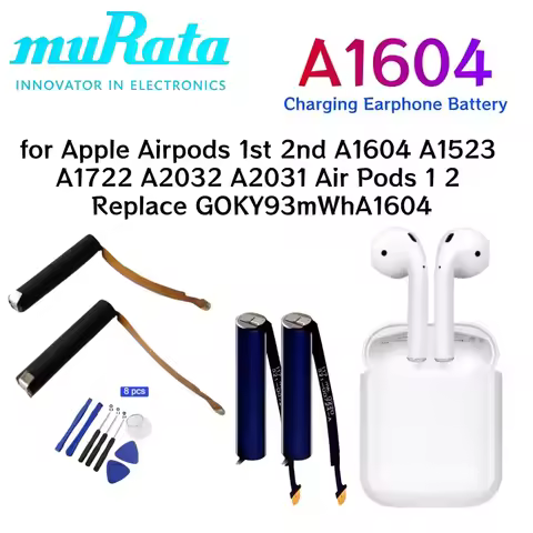 1-100PCS Original Battery GOKY93mWh A1604 for Apple Airpods 1st 2nd A1604 A1523 A1722 A2032 A2031 Ai