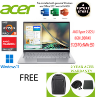 Acer Swift 3 SF314-44-R5LV 14'' FHD Laptop Pure Silver ( Ryzen 5 5625U, 8GB, 512GB SSD, ATI, W11, HS )