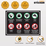 Toilet Etiquette Sign (Black Colour) - Tandas Etika