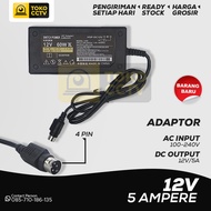 Adaptor 12V / 5A 4Pin || Adaptor 12 Volt 5Amper || 4Pin || Adaptor Hik
