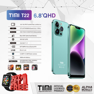 TIMI T22 (6+128GB) โทรศัพท์มือถือ Android 13จอใหญ 6.8 นิ้ว(เล่นได้2หน้าจอ) แบตเตอรี่ 5500mAh กล้อง 13MP ประกันศูนย์ไทย 1 ปี