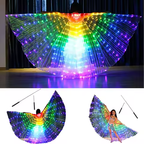 LED luminous wing clothing accessories with telescopic pole LED butterfly wing luminous clothing sui